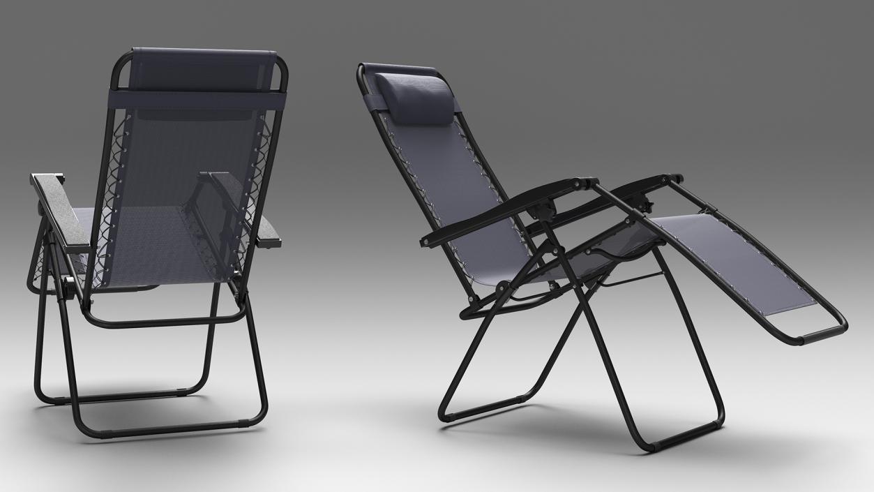 3D model Outsunny Folding Lounge Chair Black