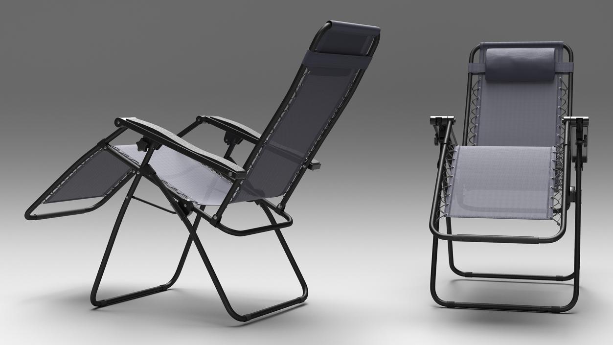 3D model Outsunny Folding Lounge Chair Black