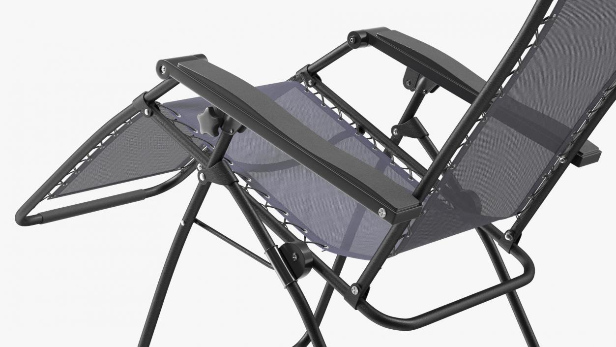 3D model Outsunny Folding Lounge Chair Black