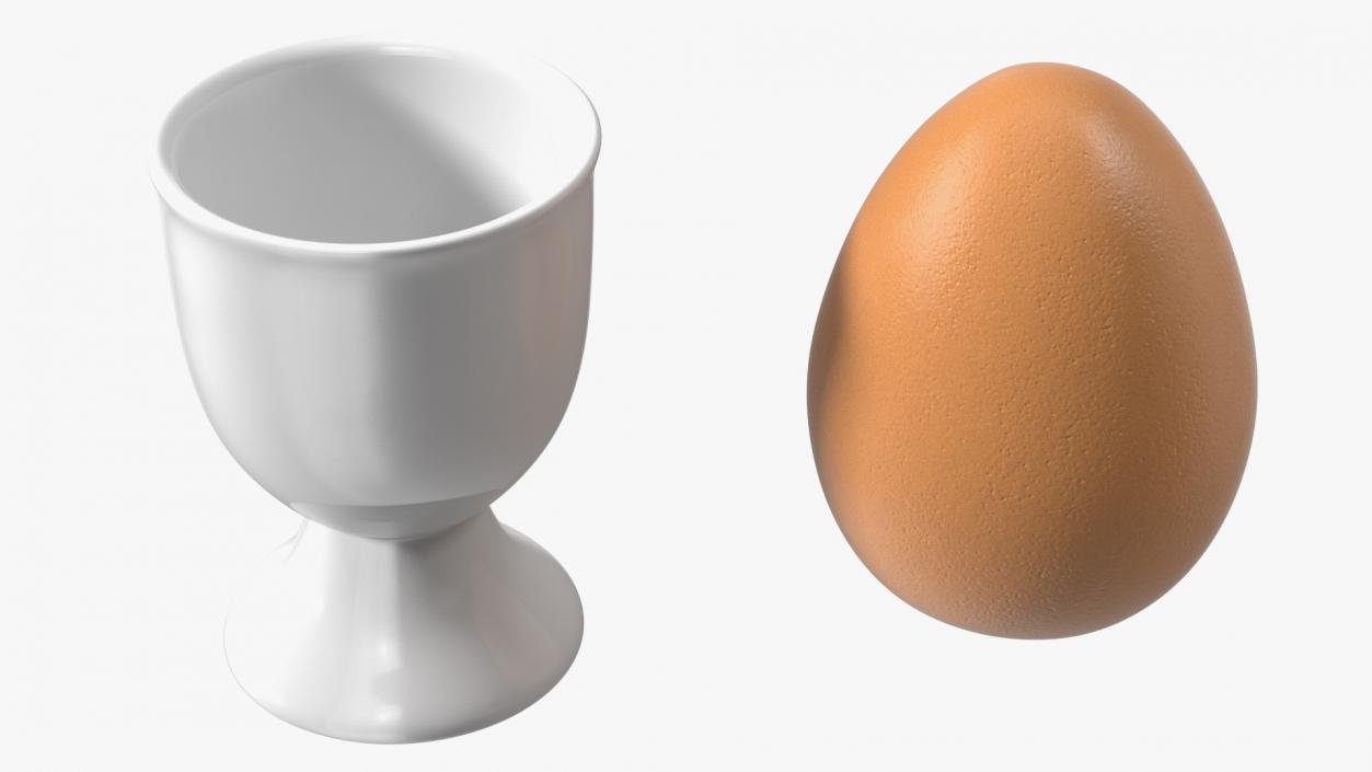 Egg Cup with Brown Egg 3D