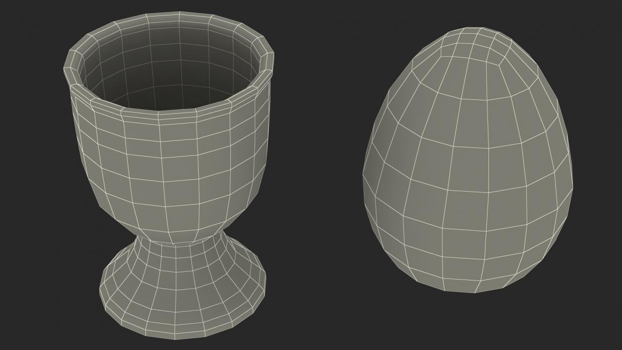 Egg Cup with Brown Egg 3D