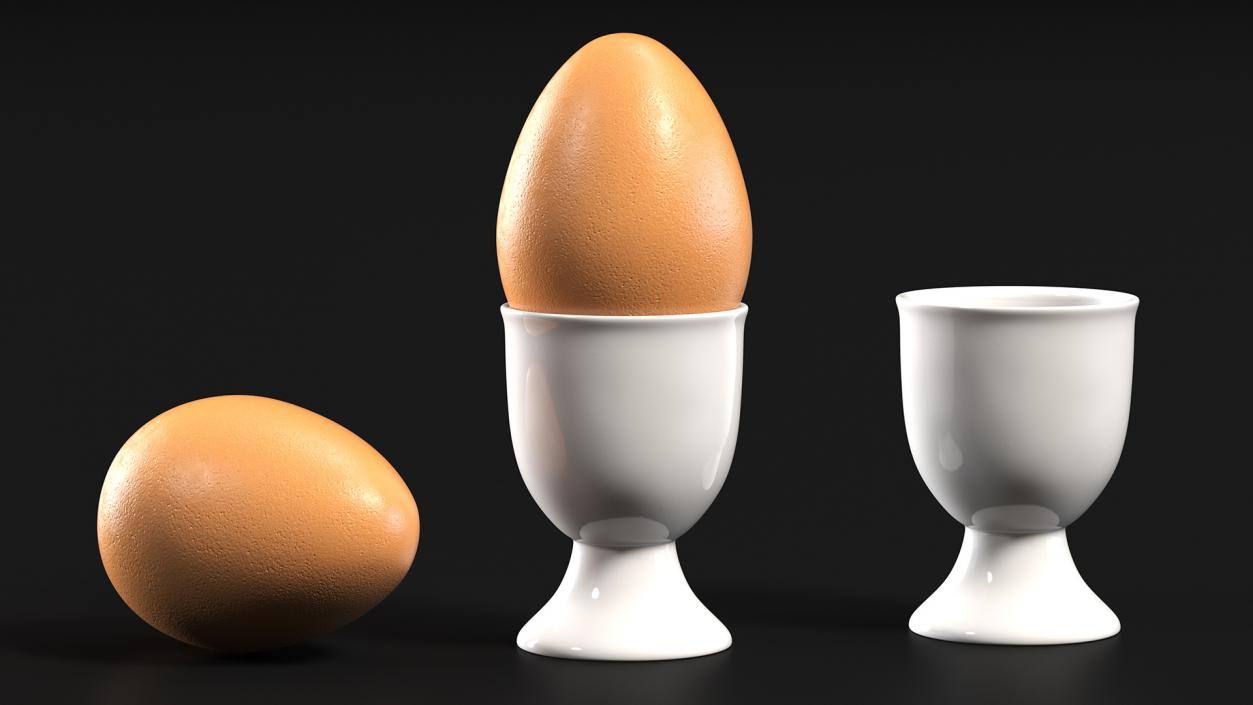 Egg Cup with Brown Egg 3D