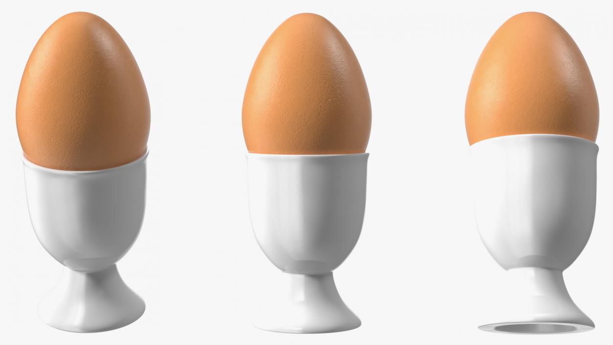 Egg Cup with Brown Egg 3D