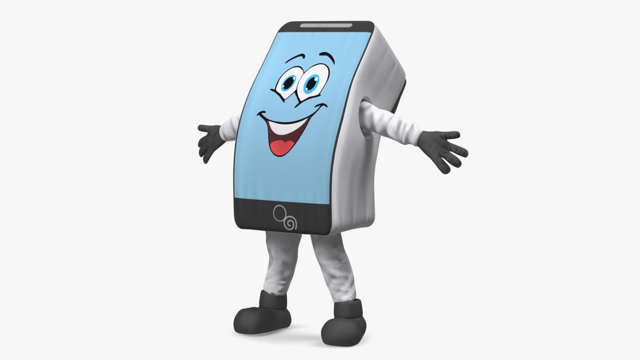 3D model White IPhone Mascot Happy Pose