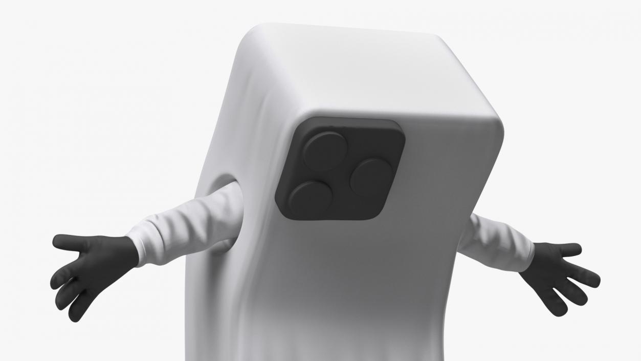 3D model White IPhone Mascot Happy Pose