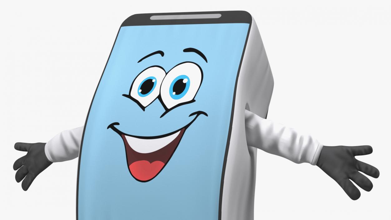 3D model White IPhone Mascot Happy Pose