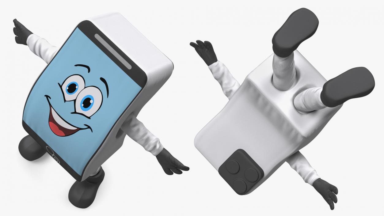 3D model White IPhone Mascot Happy Pose