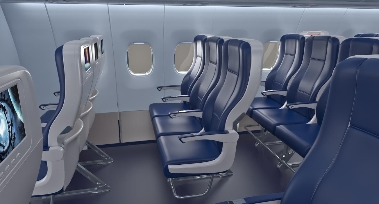 Economy Class Passenger Cabin 3D model