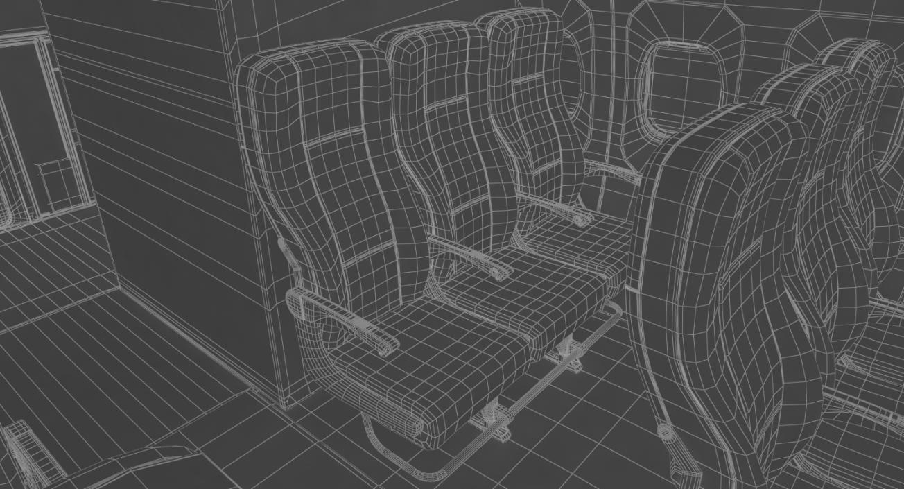 Economy Class Passenger Cabin 3D model