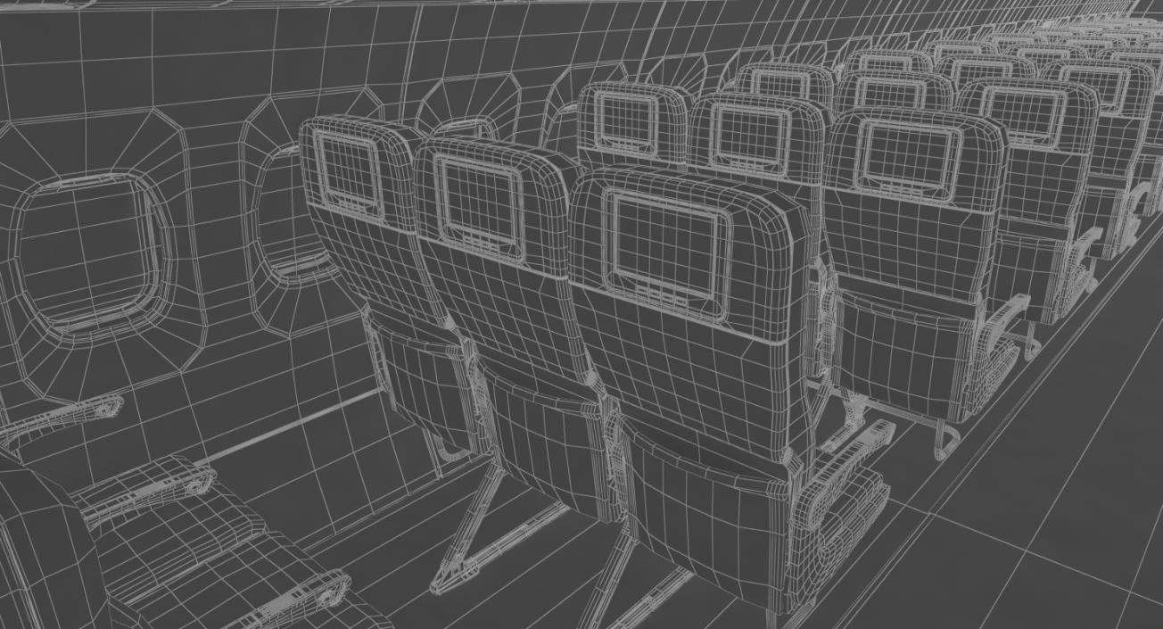 Economy Class Passenger Cabin 3D model