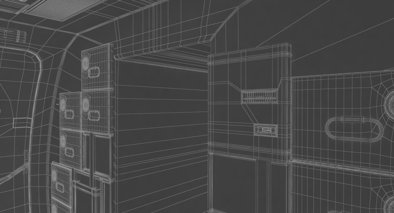 Economy Class Passenger Cabin 3D model