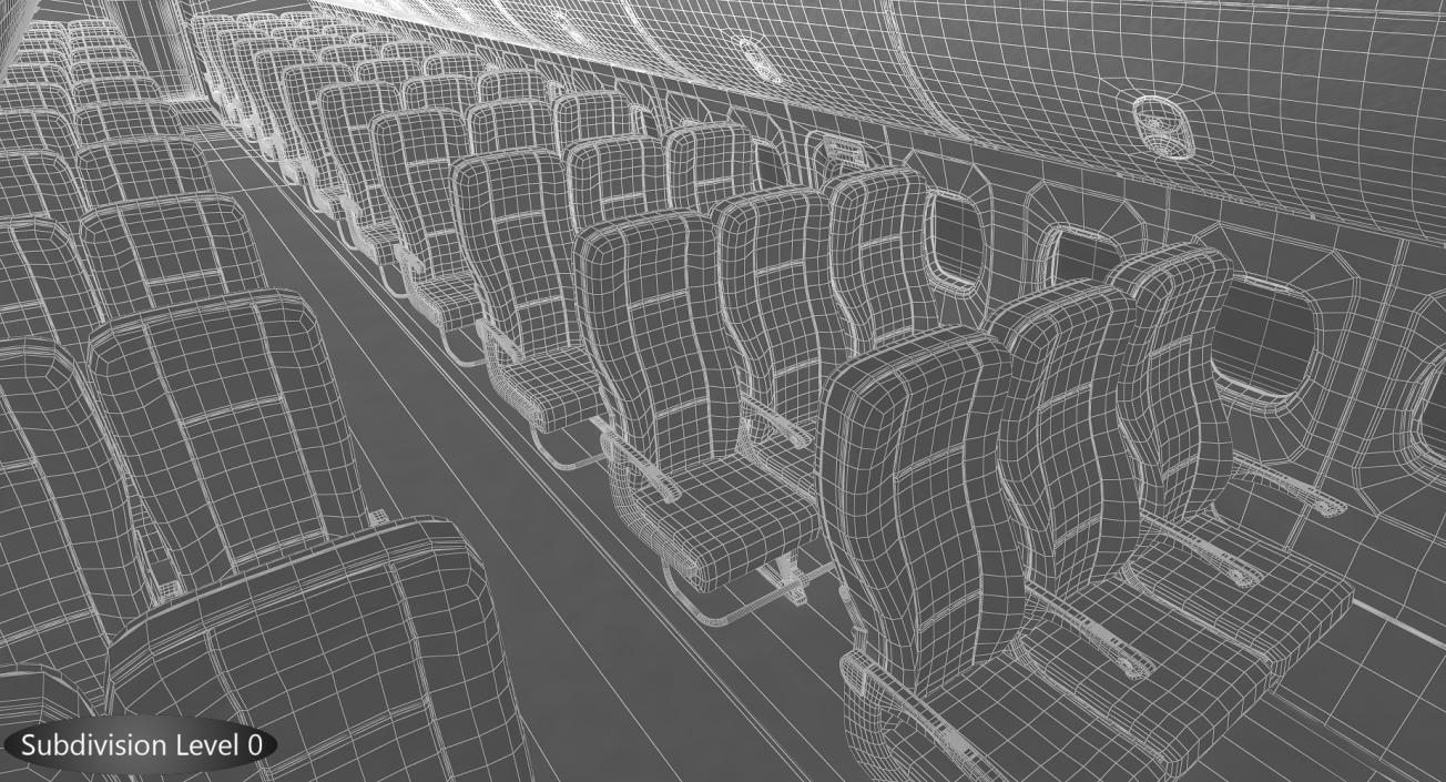 Economy Class Passenger Cabin 3D model