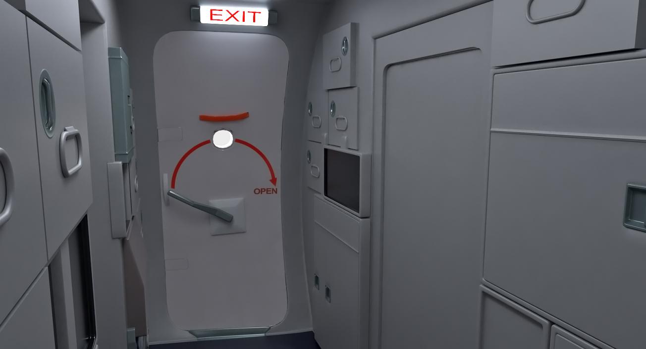 Economy Class Passenger Cabin 3D model