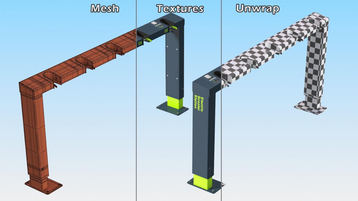 Electric Scooter Station 3D model