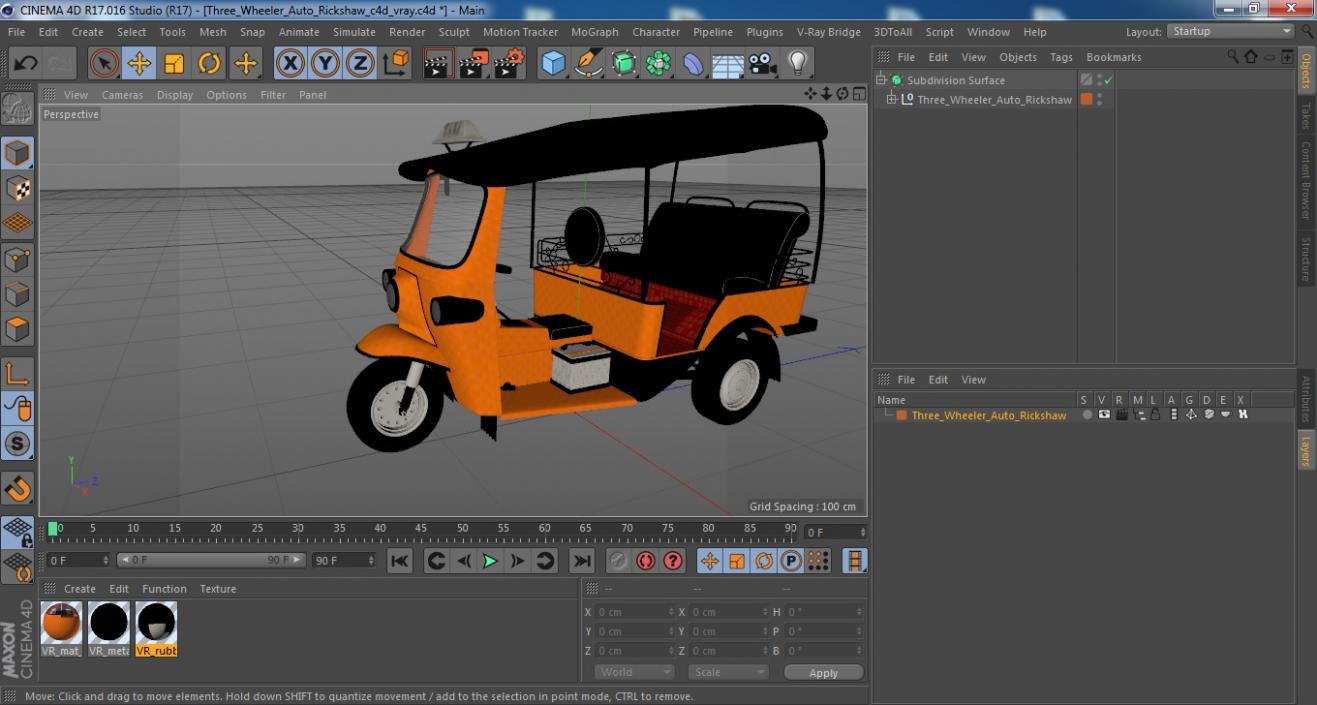 Three Wheeler Auto Rickshaw 3D