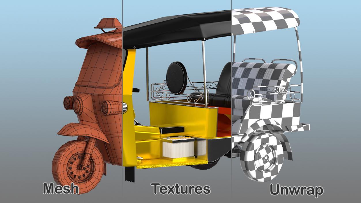 Three Wheeler Auto Rickshaw 3D