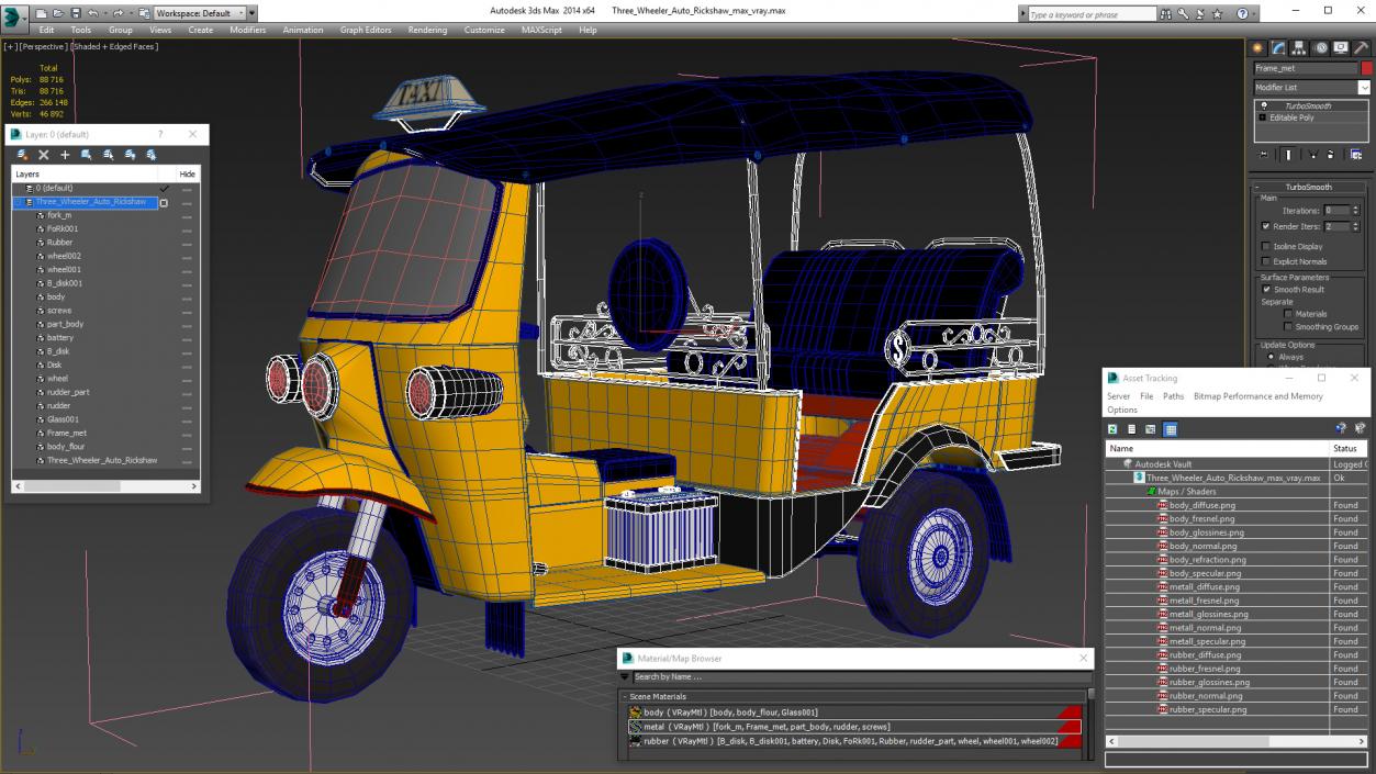 Three Wheeler Auto Rickshaw 3D