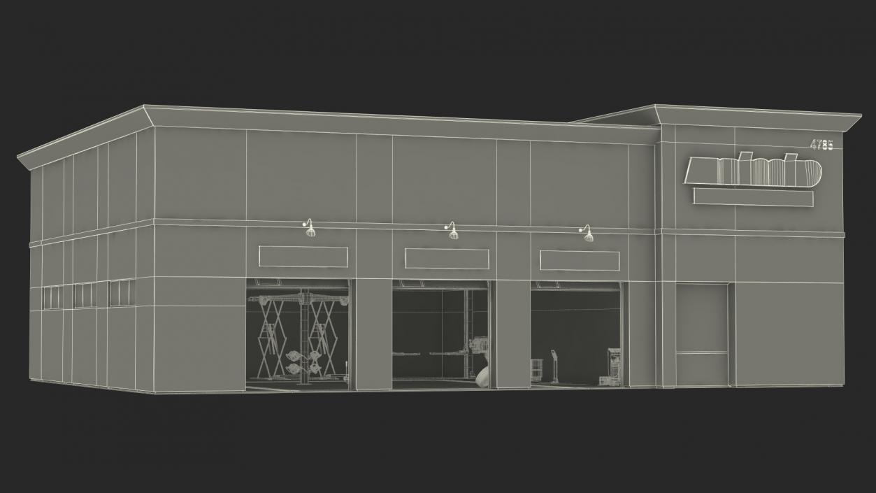 3D model Car Service Building