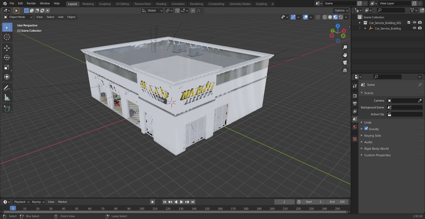 3D model Car Service Building