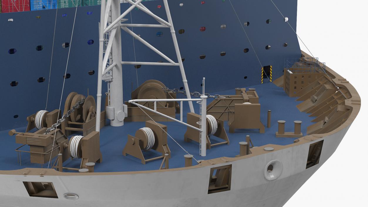 3D Container Ship Loaded