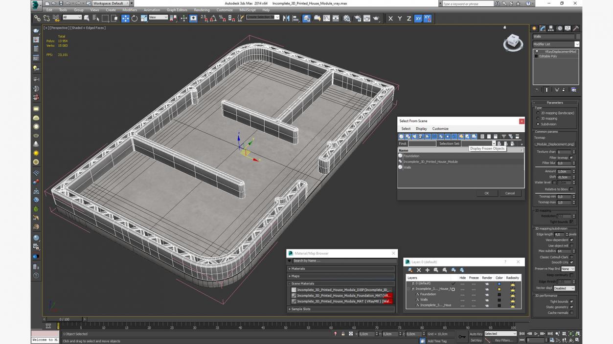 Incomplete 3D Printed House Module 3D model