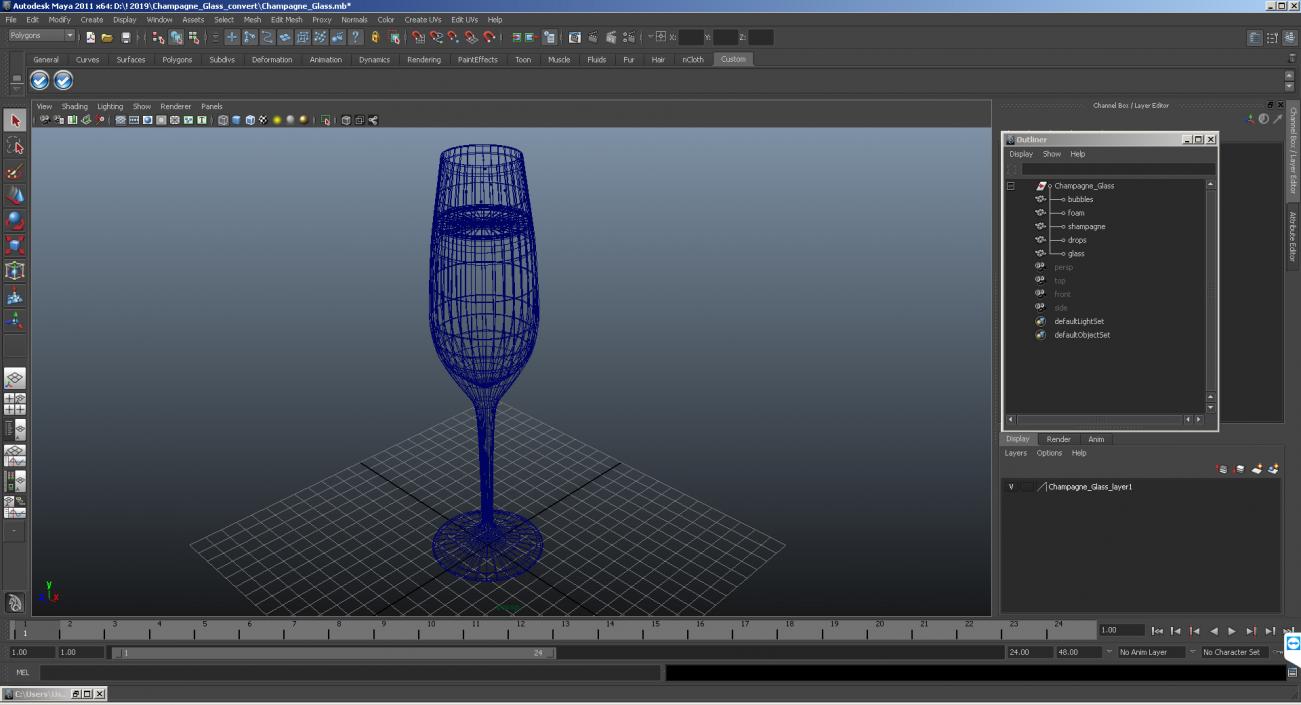 3D model Champagne Glass