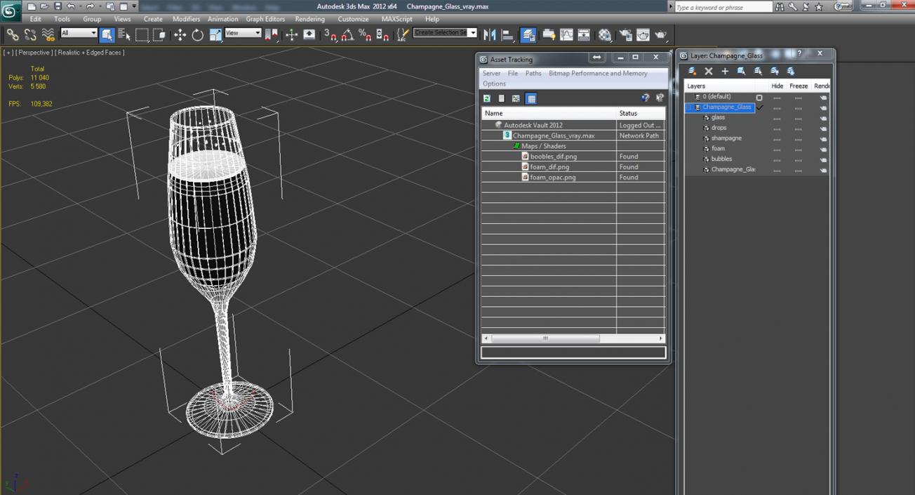 3D model Champagne Glass