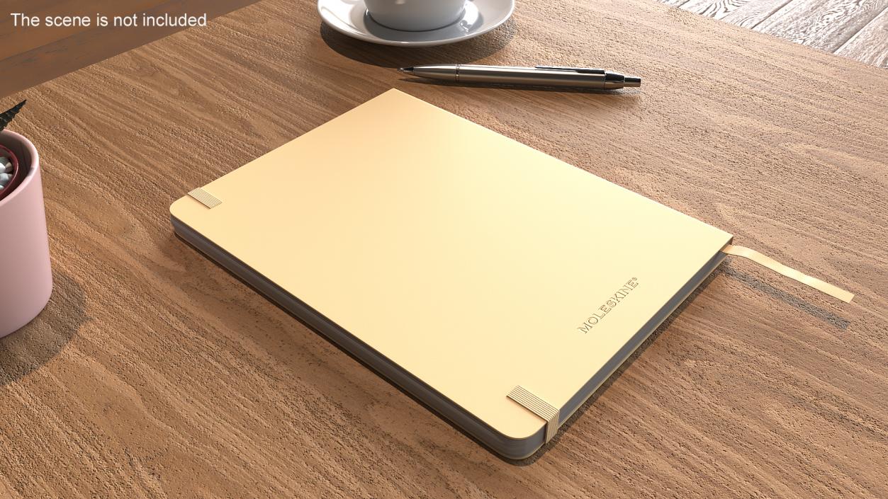 Classic Notebook with Bookmark Yellow 2 3D model