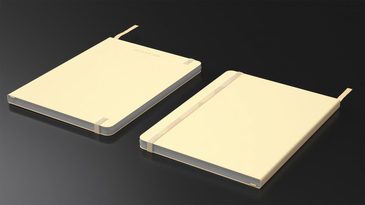 Classic Notebook with Bookmark Yellow 2 3D model