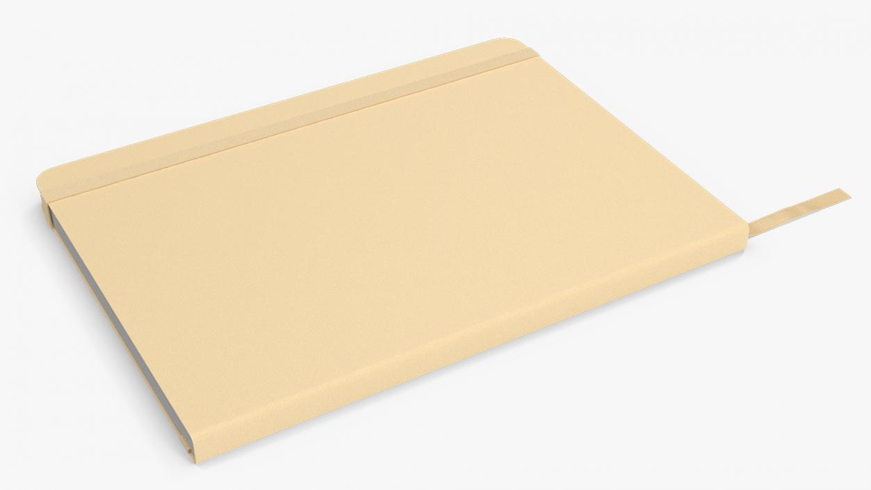 Classic Notebook with Bookmark Yellow 2 3D model