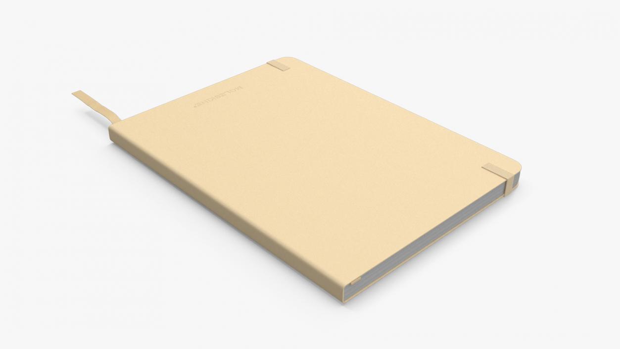 Classic Notebook with Bookmark Yellow 2 3D model