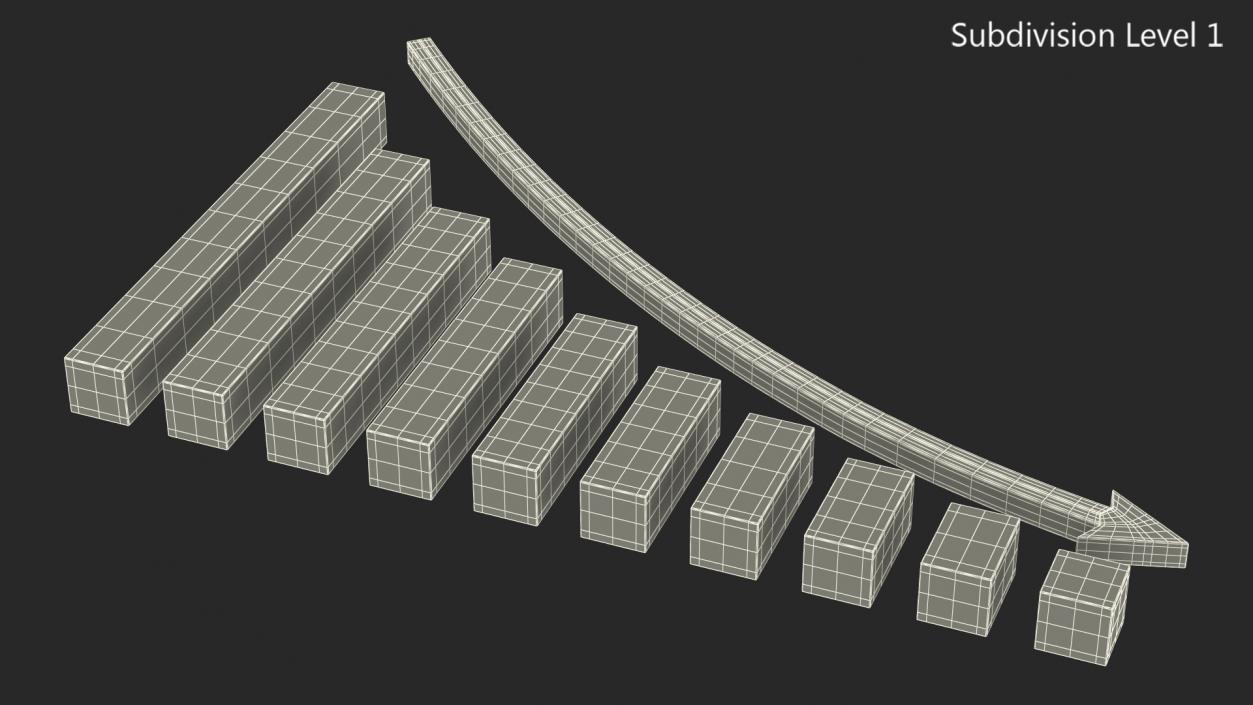 Graph Curved Down 3D