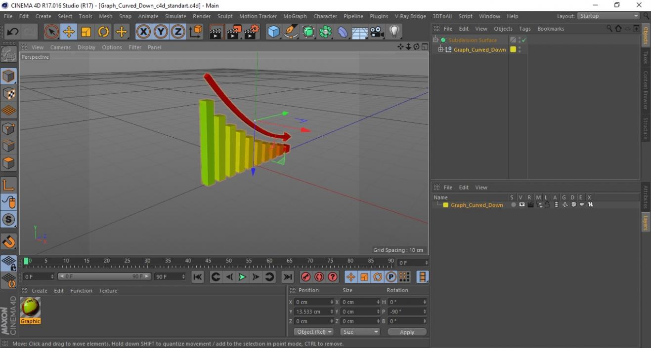 Graph Curved Down 3D