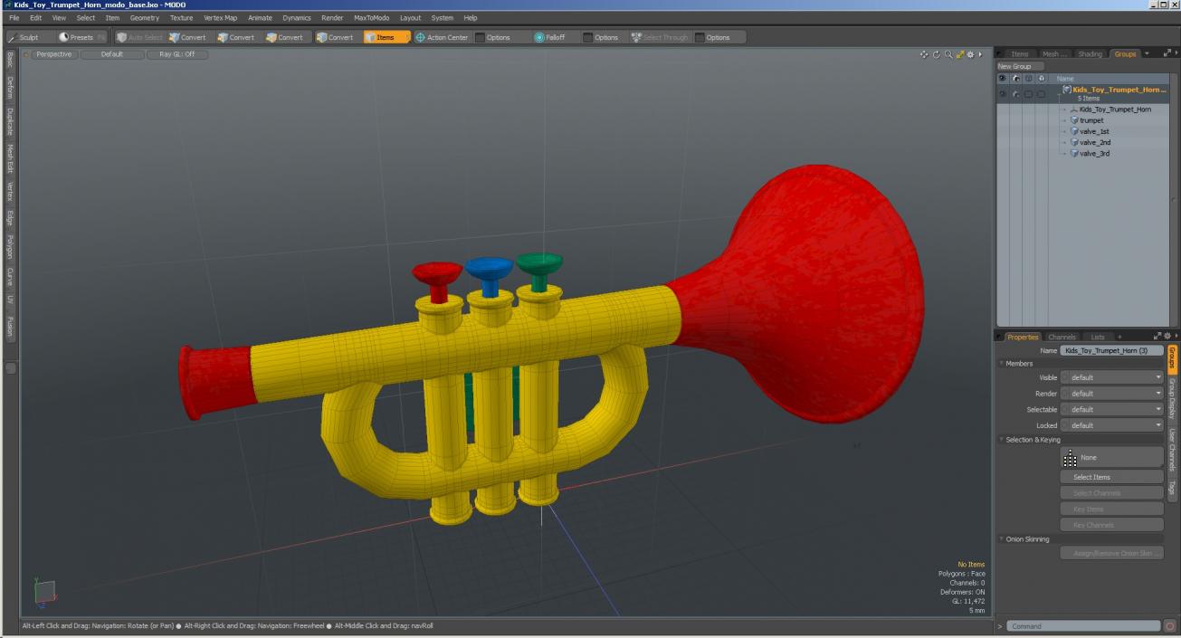 3D Kids Toy Trumpet Horn