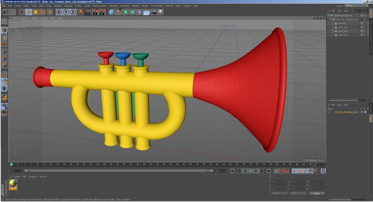 3D Kids Toy Trumpet Horn