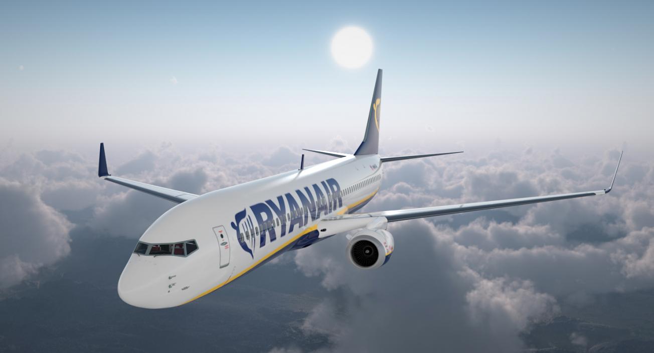 3D Boeing 737-900 with Interior Ryanair Rigged model