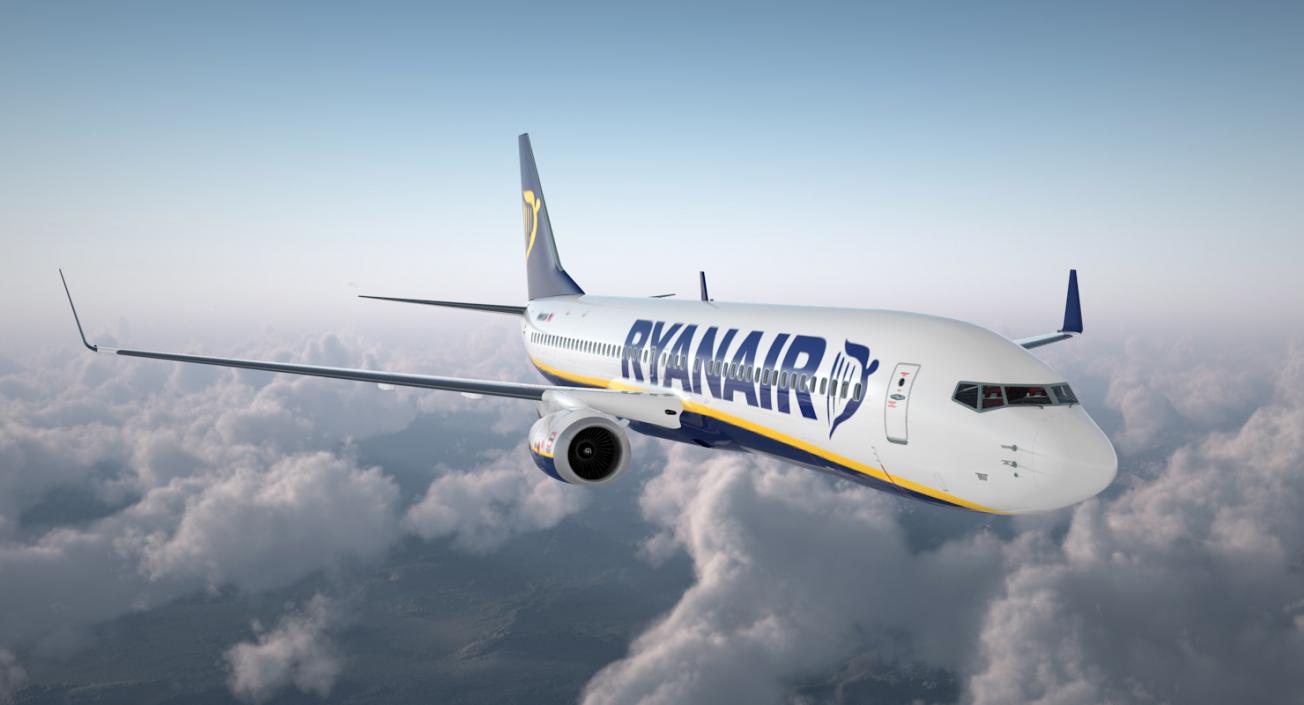 3D Boeing 737-900 with Interior Ryanair Rigged model