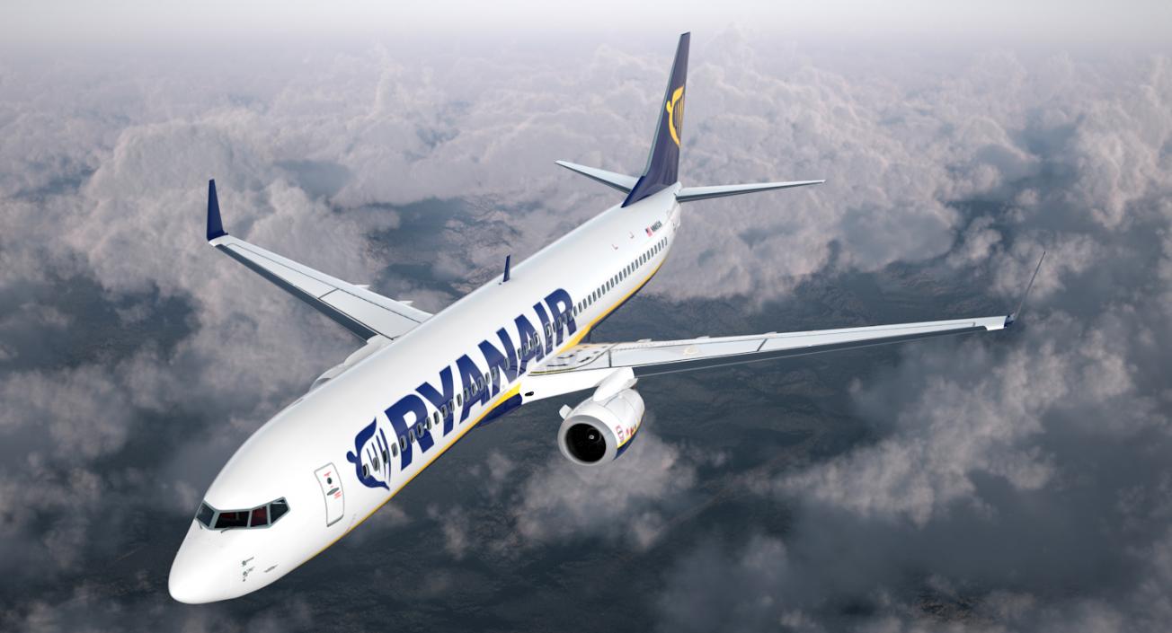 3D Boeing 737-900 with Interior Ryanair Rigged model