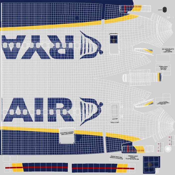 3D Boeing 737-900 with Interior Ryanair Rigged model