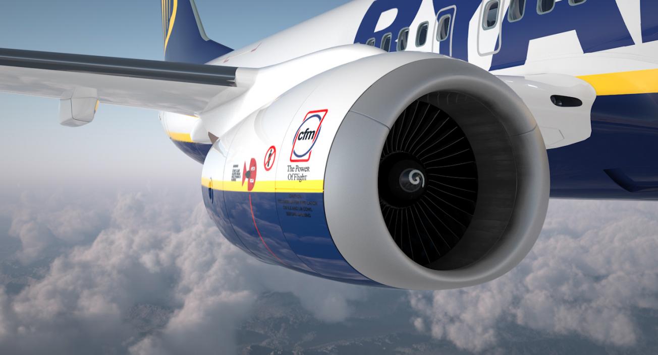 3D Boeing 737-900 with Interior Ryanair Rigged model