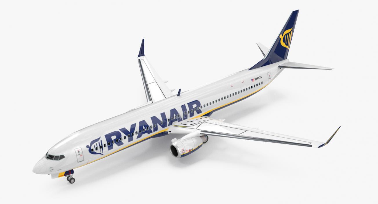 3D Boeing 737-900 with Interior Ryanair Rigged model