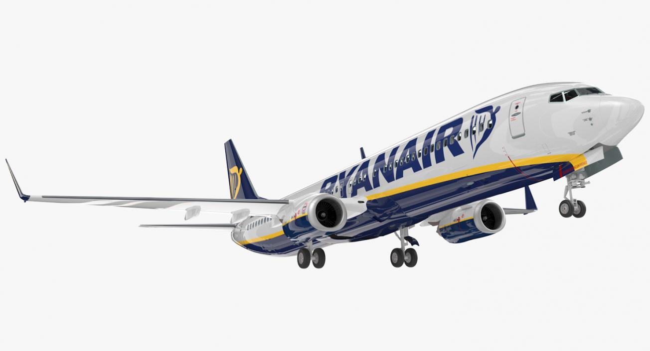 3D Boeing 737-900 with Interior Ryanair Rigged model