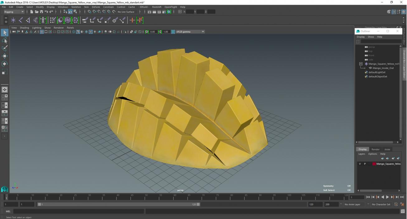 3D model Mango Squares Yellow