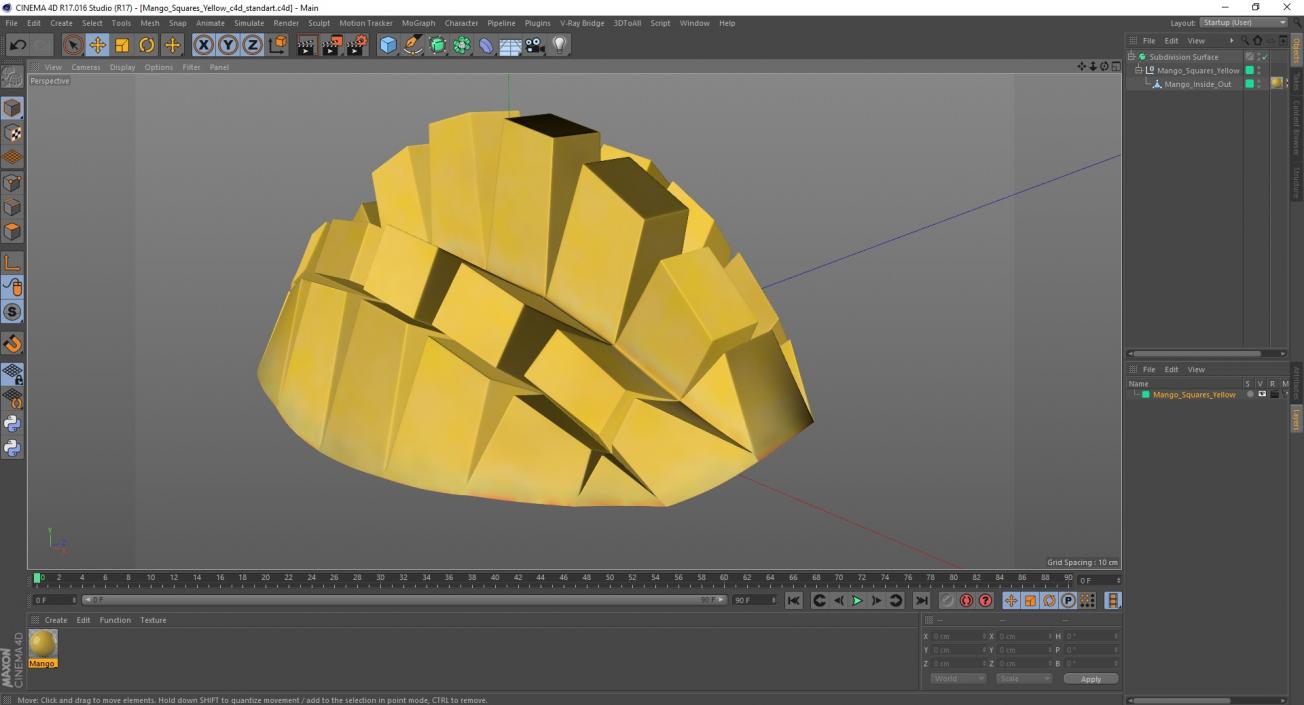 3D model Mango Squares Yellow