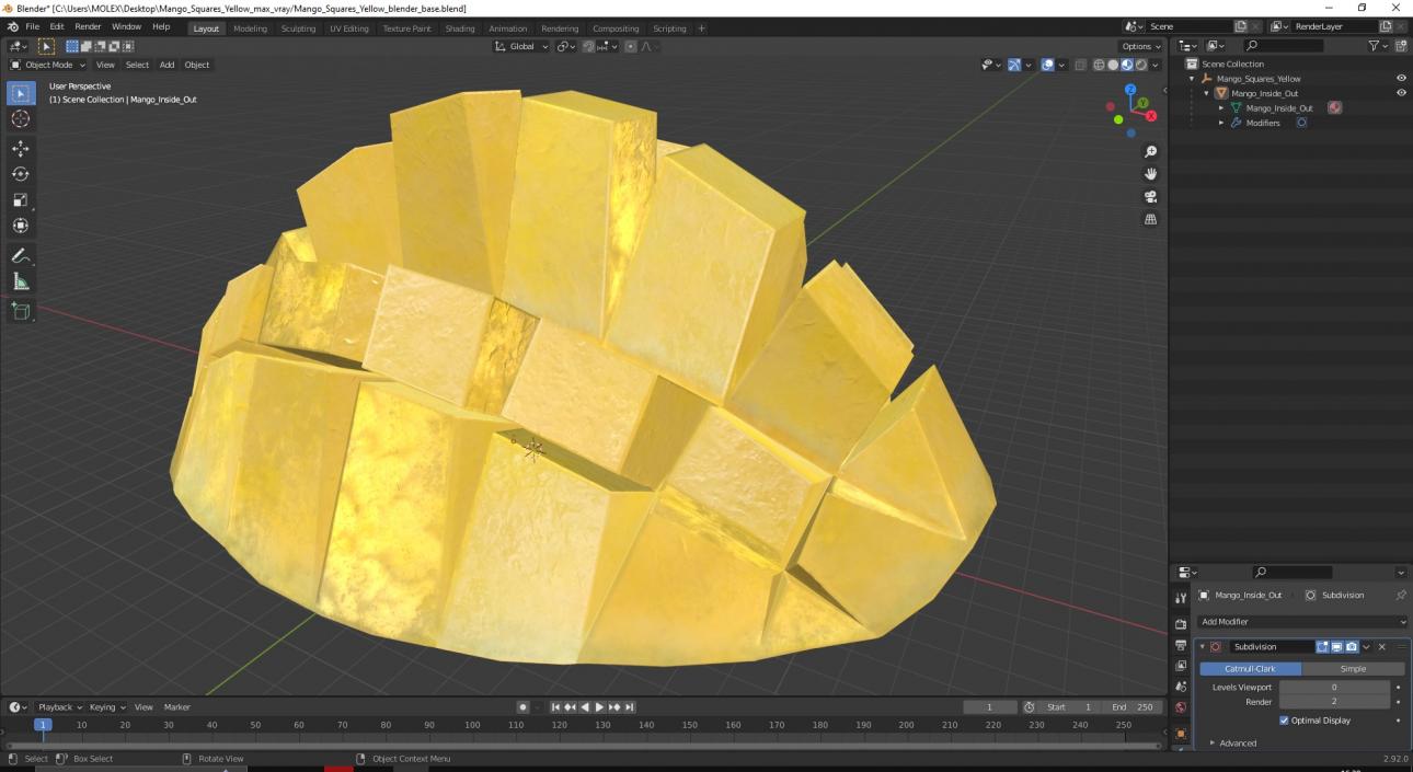 3D model Mango Squares Yellow