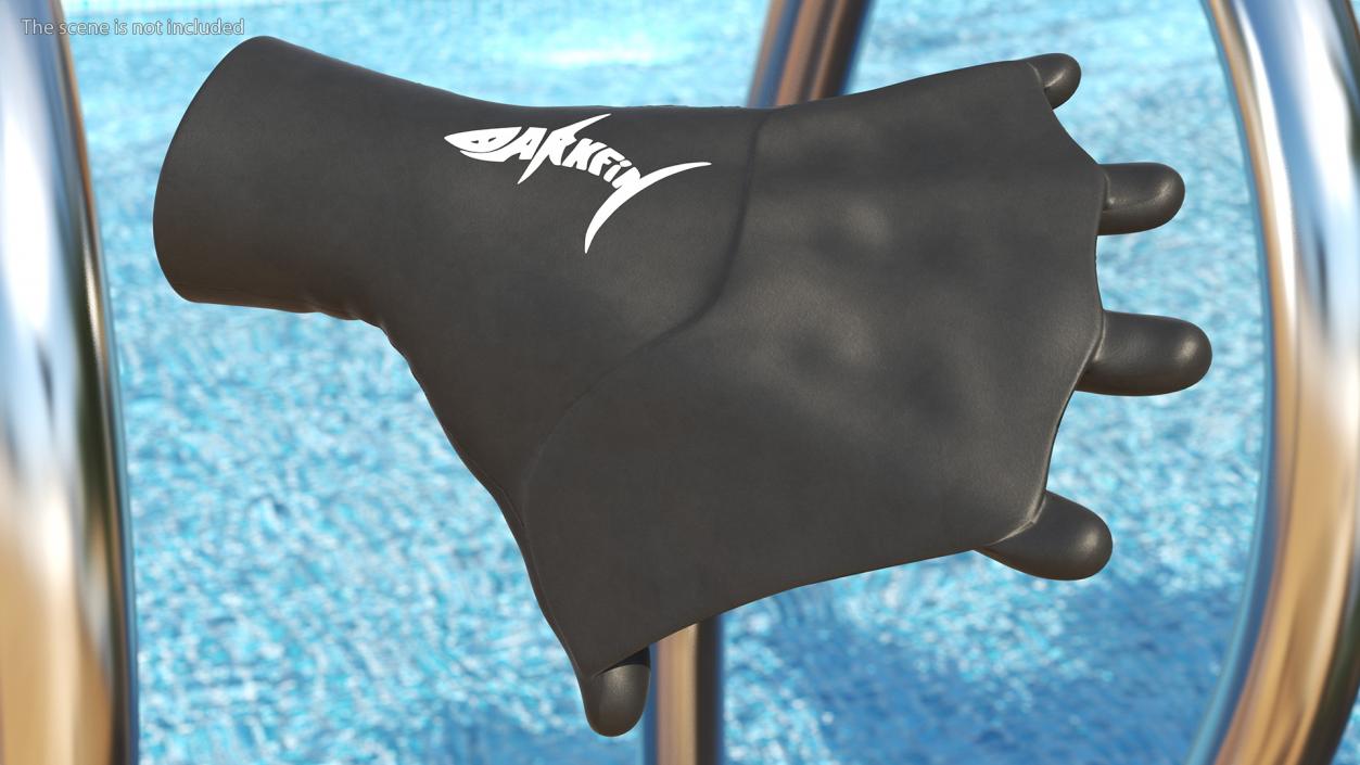 Darkfin Webbed Power Swimming Gloves Dry Rigged 3D