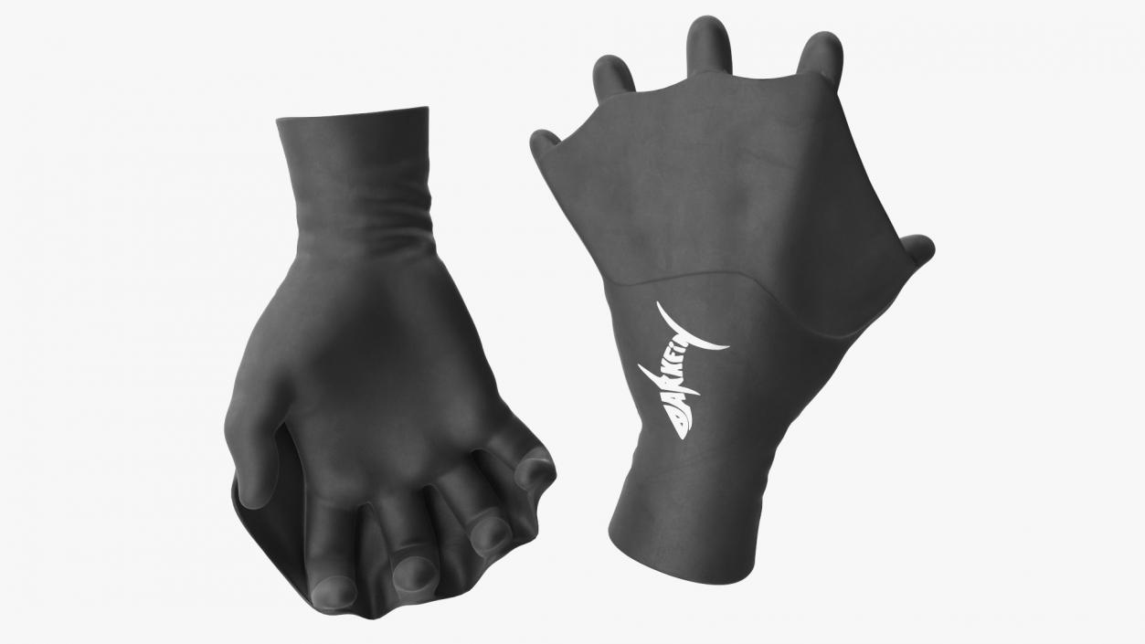 Darkfin Webbed Power Swimming Gloves Dry Rigged 3D