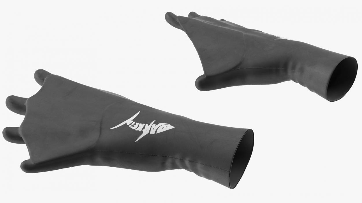 Darkfin Webbed Power Swimming Gloves Dry Rigged 3D