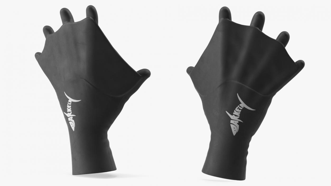 Darkfin Webbed Power Swimming Gloves Dry Rigged 3D