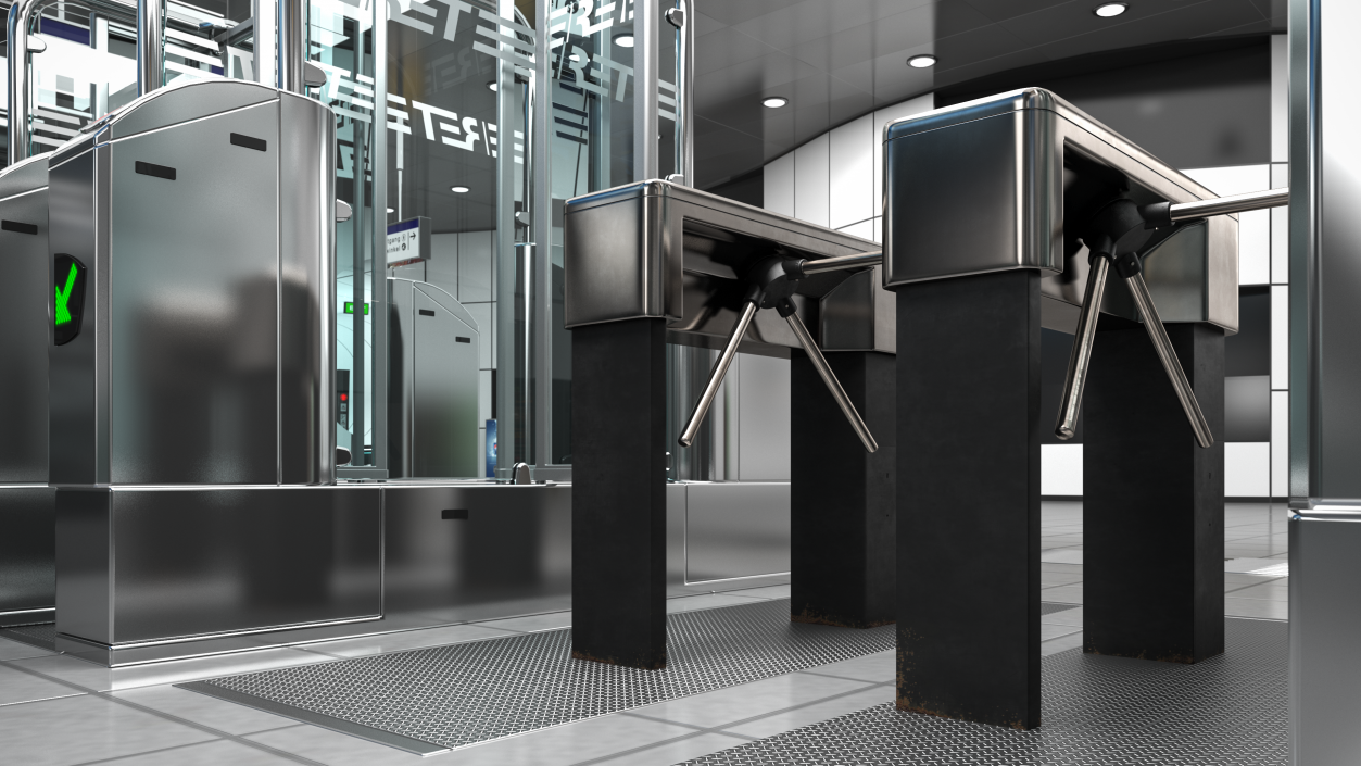 3D Turnstile Gate Entrance model